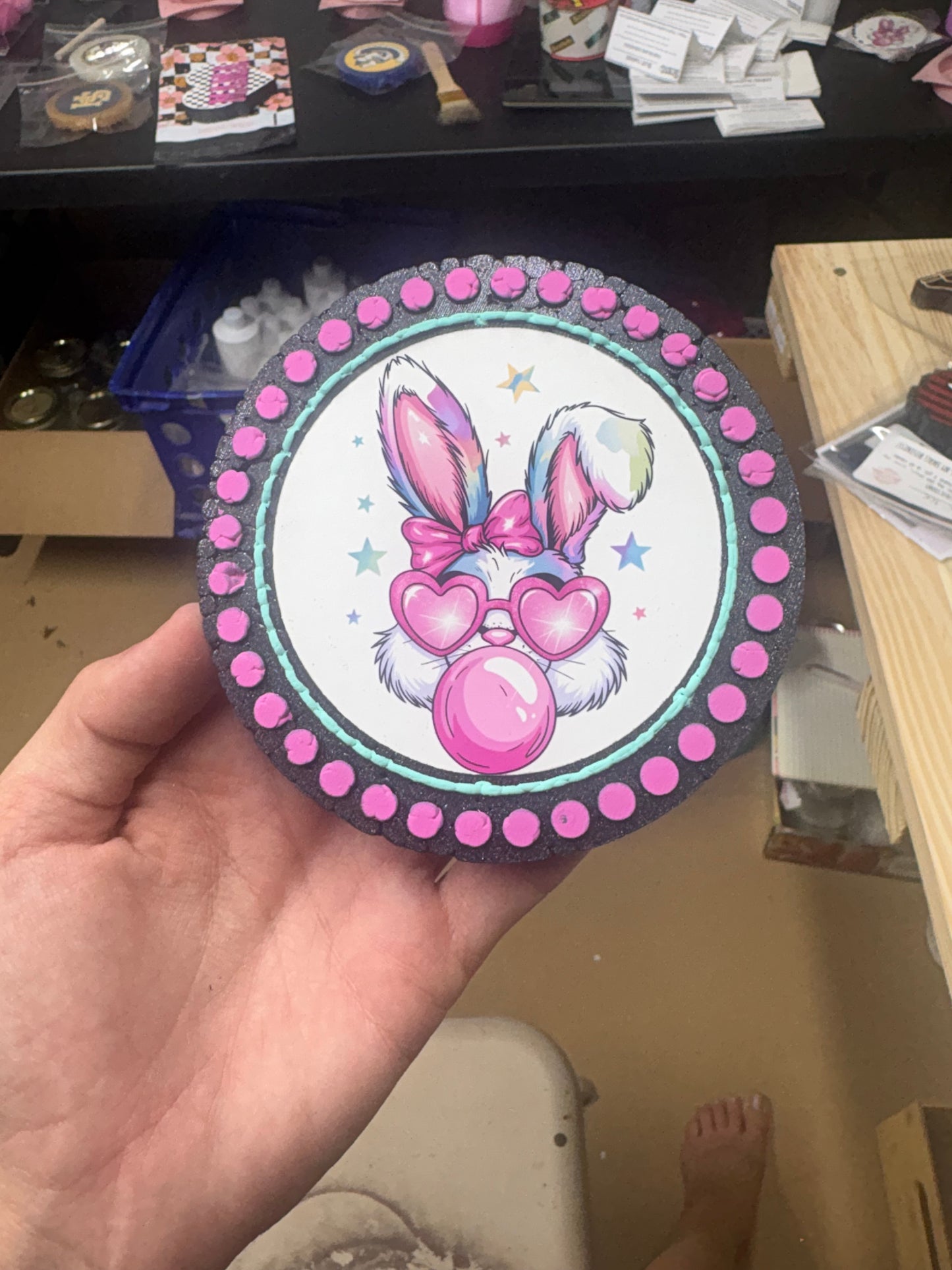 Dotted frame CUSTOM cardstock round