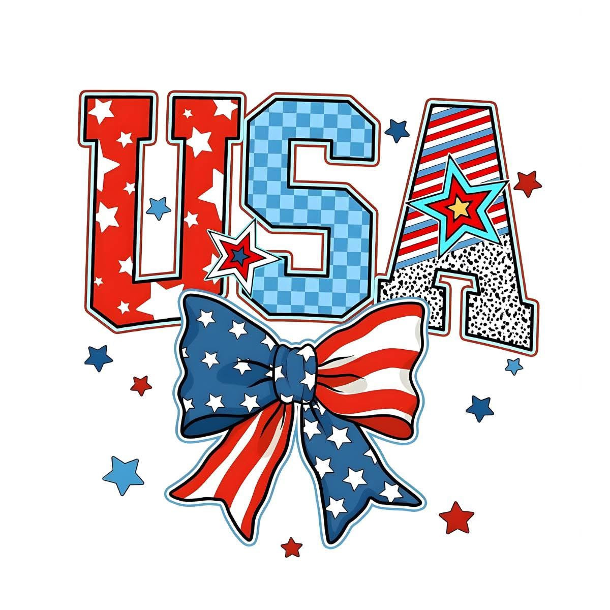 USA bow cardstock freshie