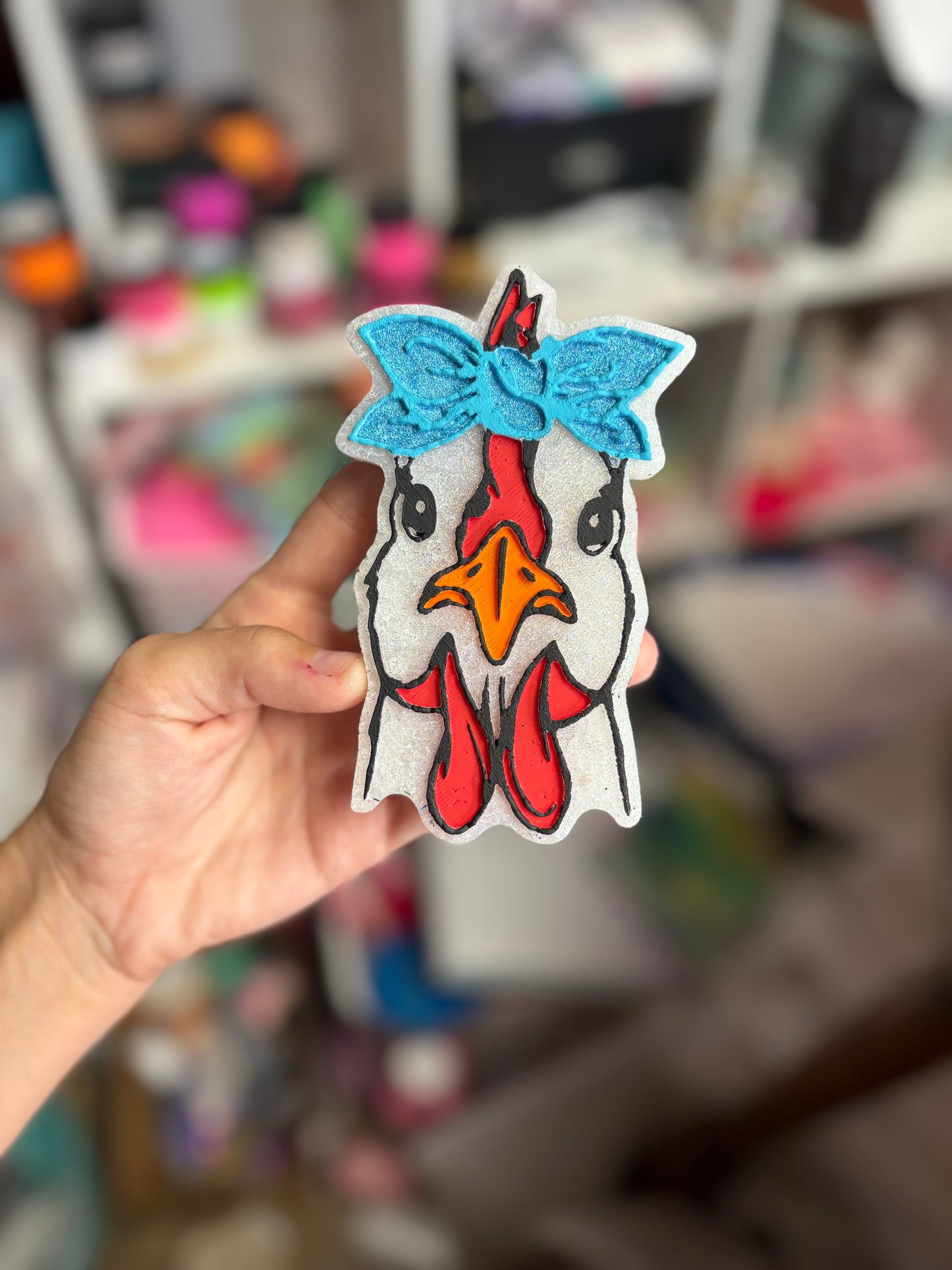 Chicken with bow