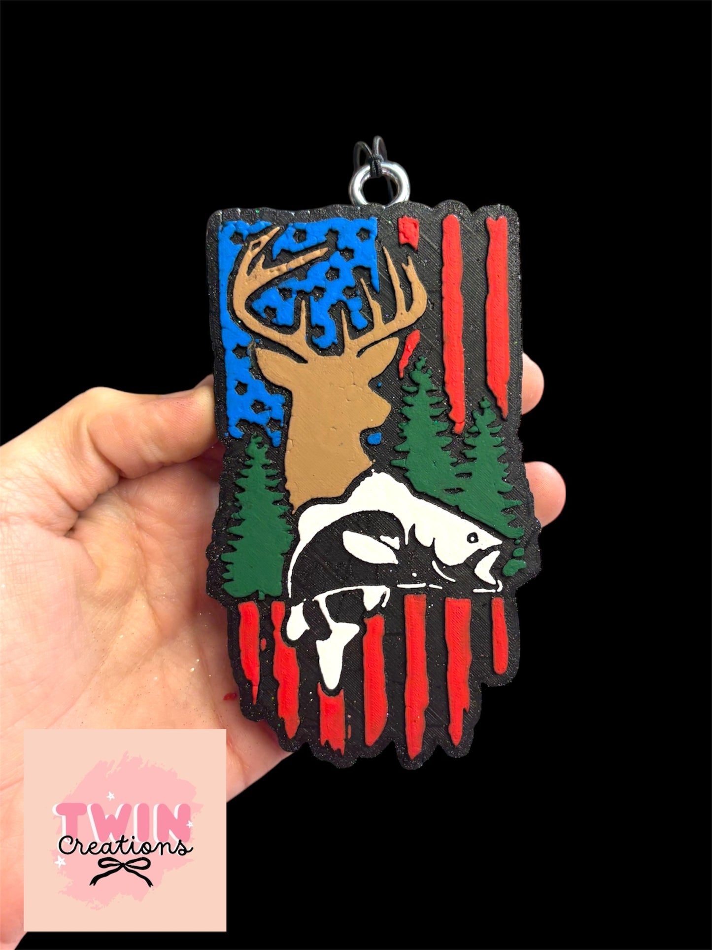 Deer flag with fish