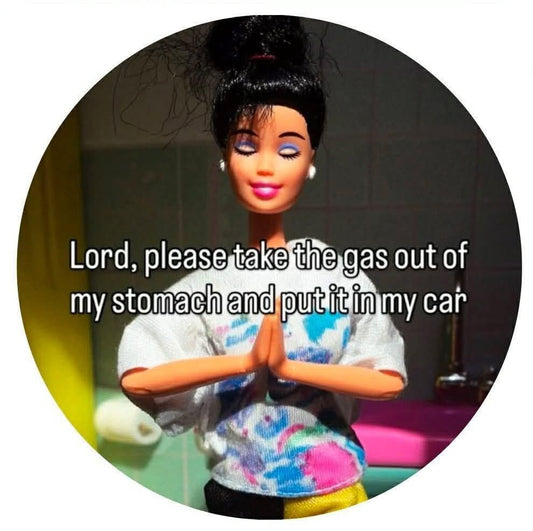 Unhinged Barbie cardstock round