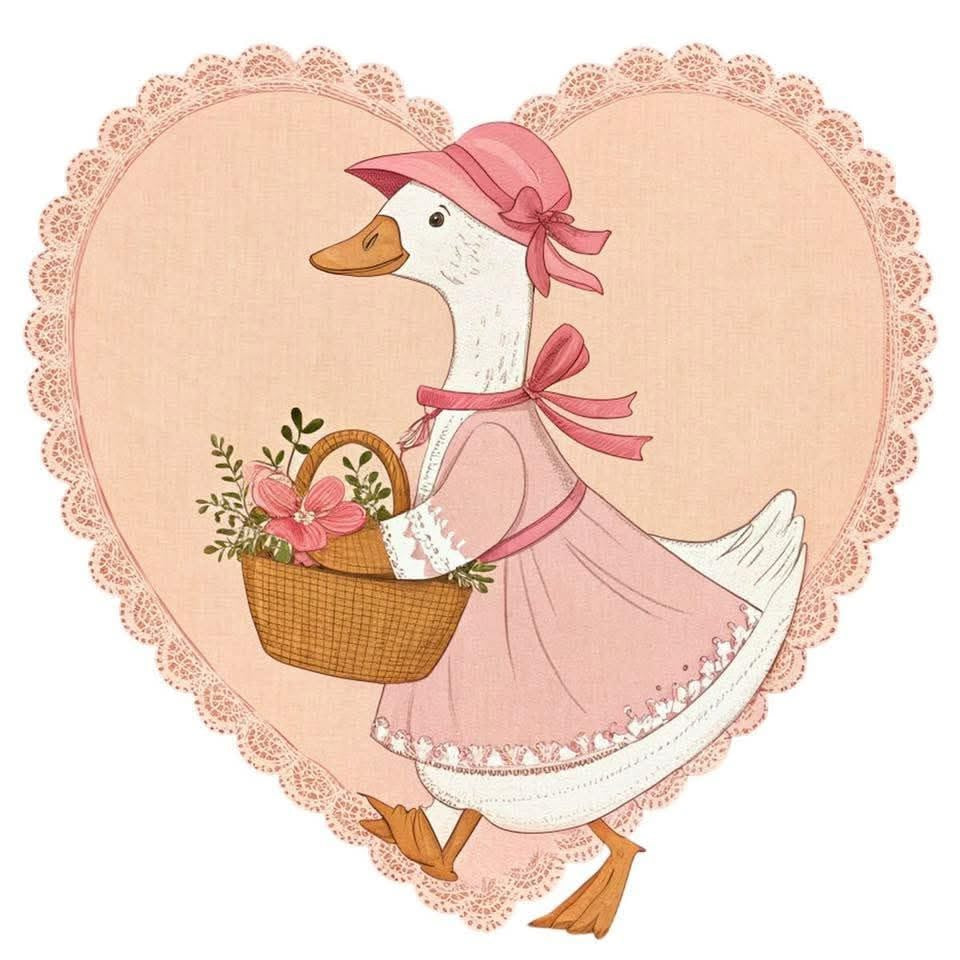 Heart vintage Goose round