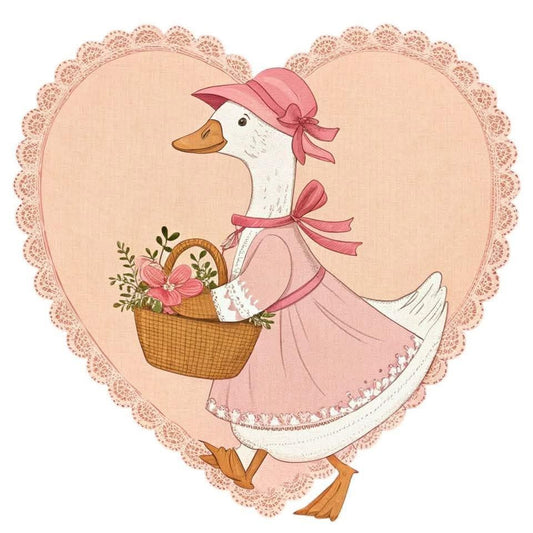 Heart vintage Goose round