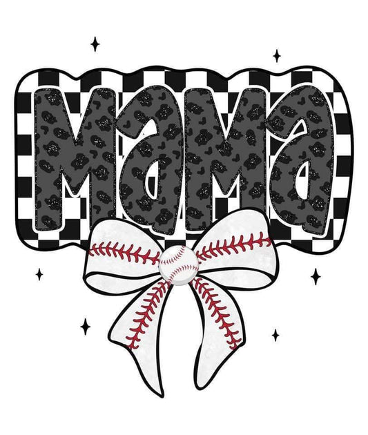 Baseball mama round cardstock
