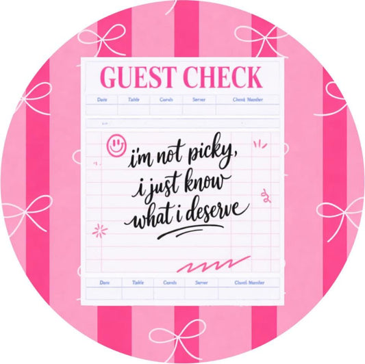 Guest check cardstock round