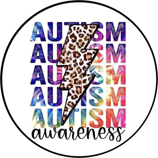 Autism cheetah bolt cardstock freshie