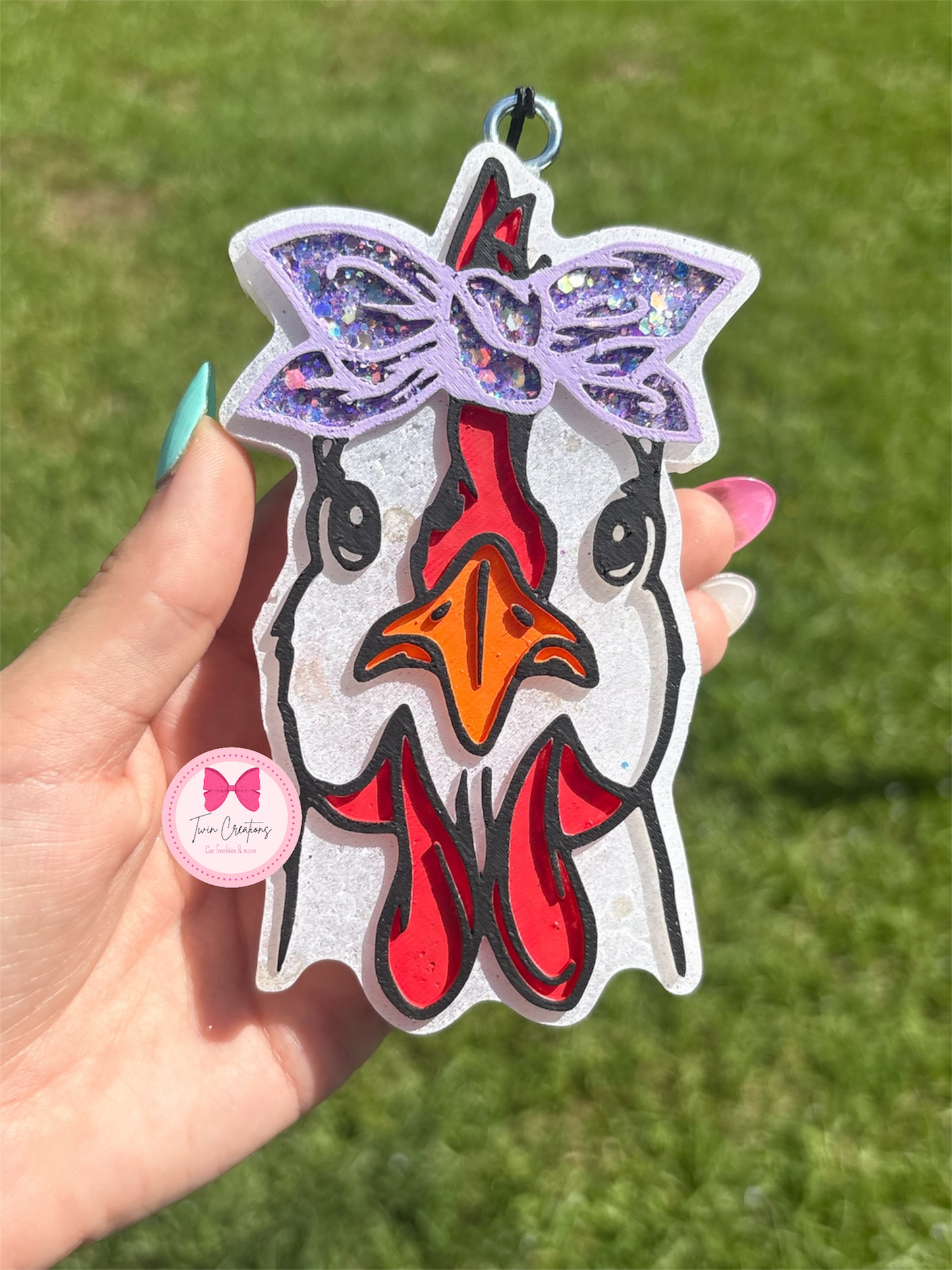 Chicken with bow