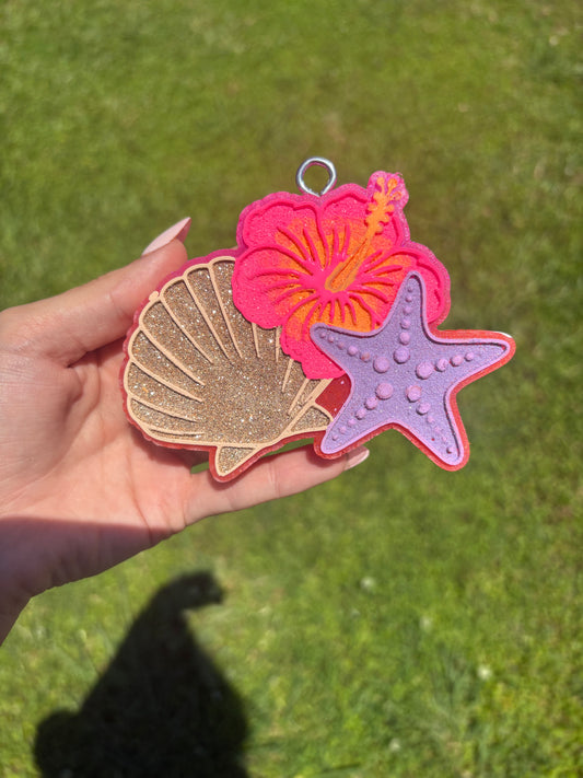 Seashell starfish flower duo