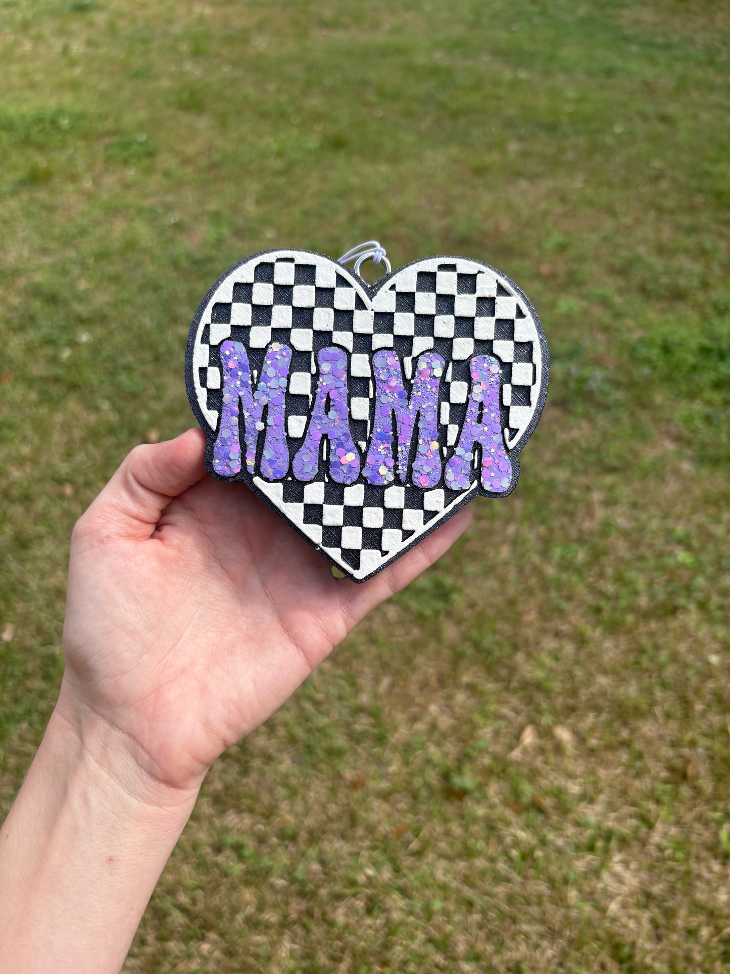 Mama heart checkered
