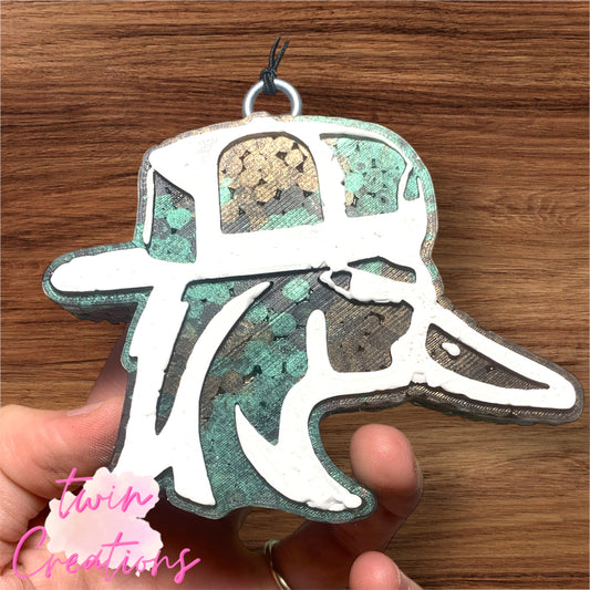 Duck with backwards hat