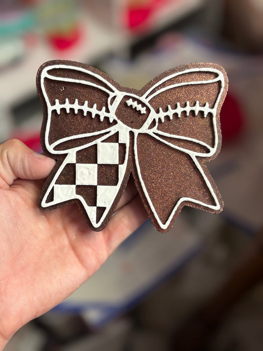 Football checkered bow
