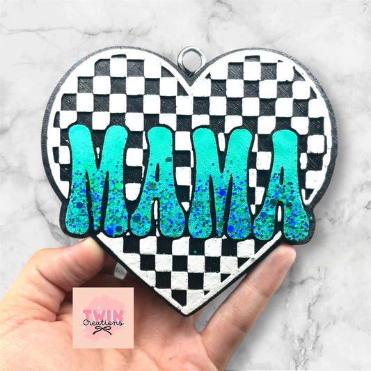 Mama heart checkered