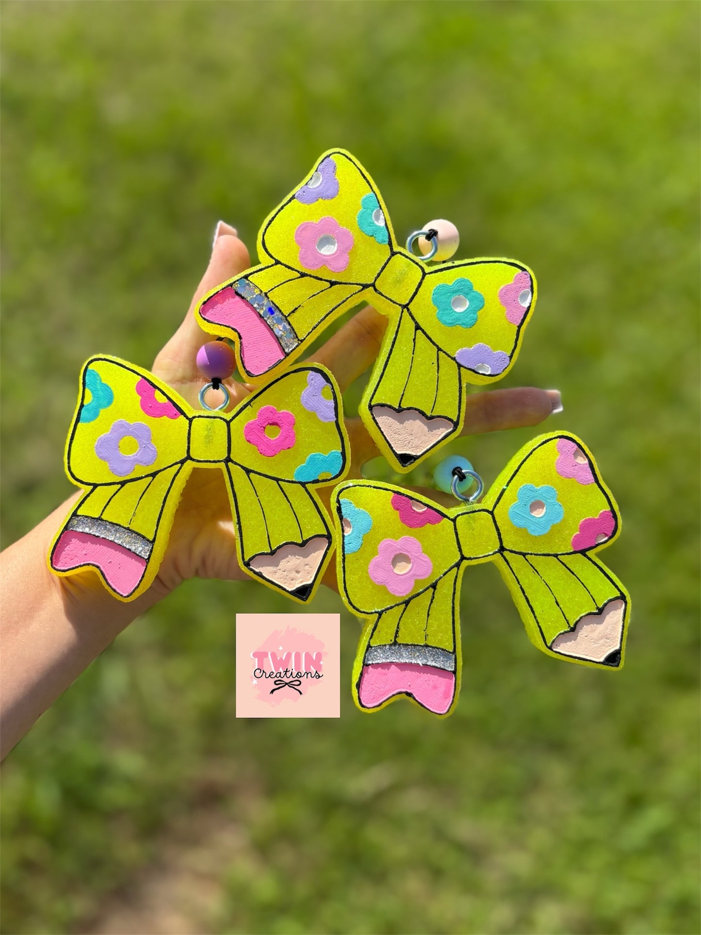 Floral pencil bow